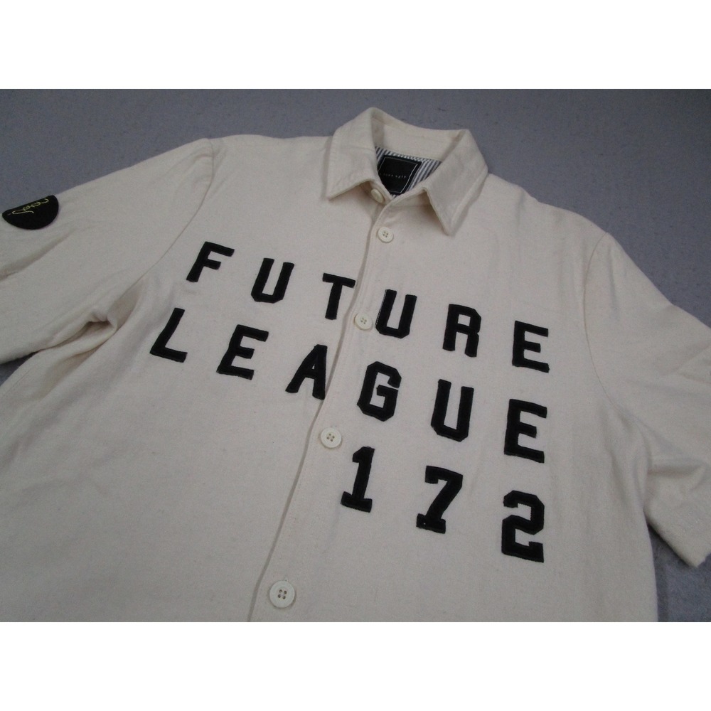 I Love Ugly Mens Future League 172 Wool Blend Short Sleeve Shirt Cream Small - Picture 2 of 10